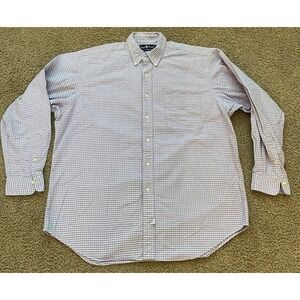 Ralph Lauren Mens Long Sleeve Button Down Purple Plaid Cotton‎ Mint Pony Size XL